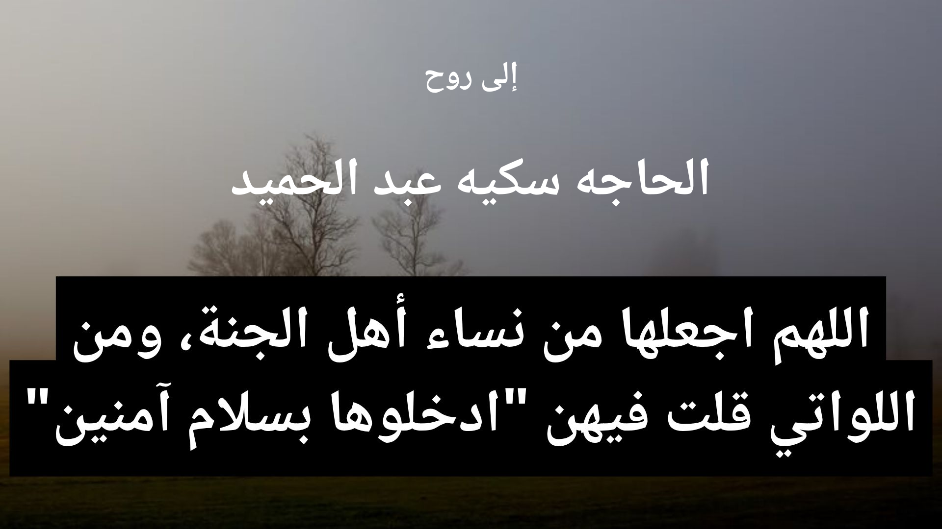 دعاء للمتوفى الحاجه سكيه عبد الحميد - 2